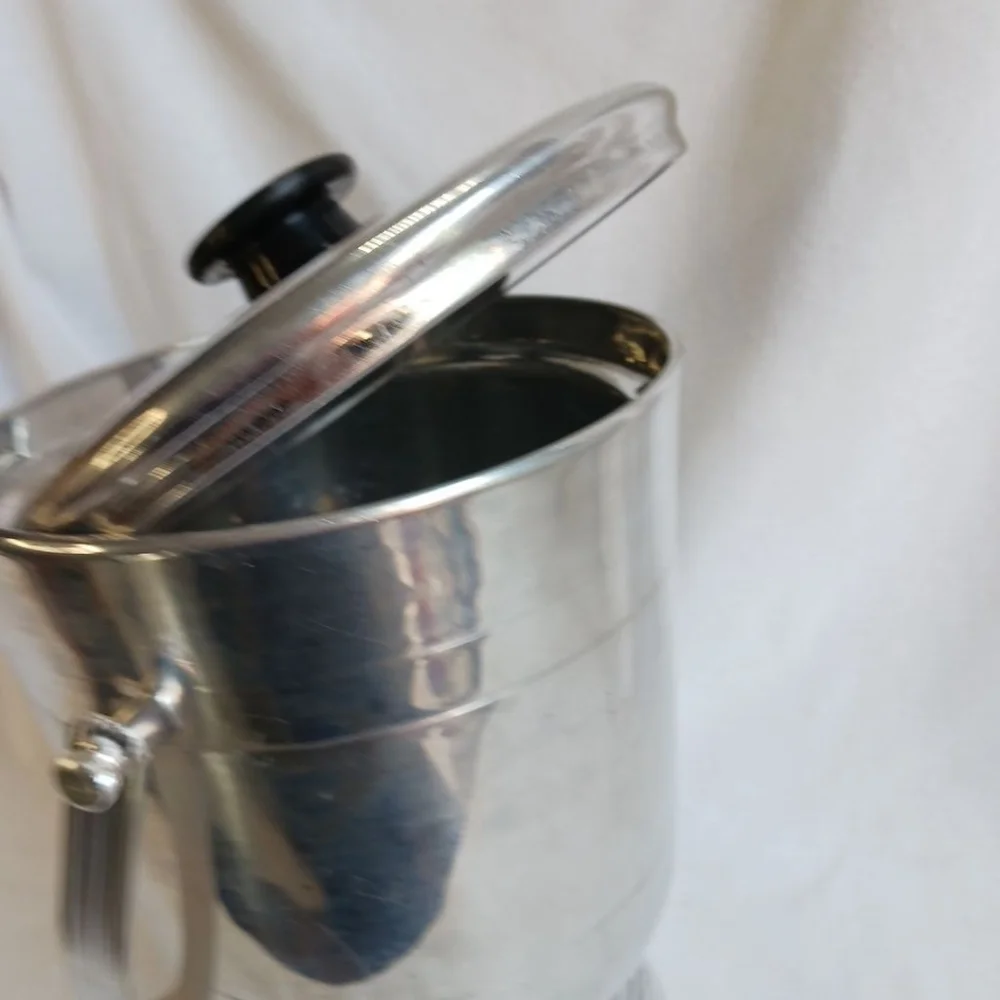MCM Nasco Italy Aluminum Ice Bucket Double Walled Vintage